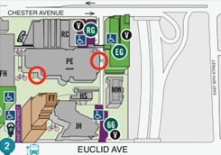 Map to entrance of building 